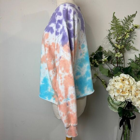 Colorburst Tie-Dye Cropped Sweatshirt | Large - Picture 4 of 7